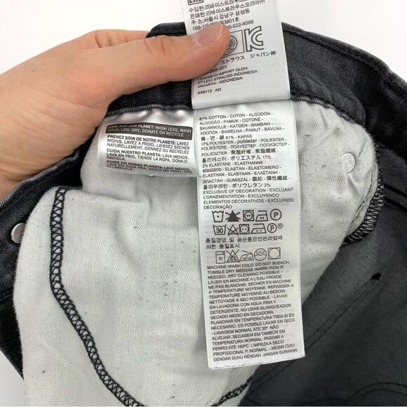 LEVI'S 511 Cutoff Jean Shorts Washed Black 36 - Picture 5 of 8